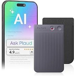 Plaud Note AI Voice Recorder, Voice Recorder w/Case, App Control, Transcribe & Summarize with AI Technology, Support 112 Languages, 64GB Memory, Audio Recorder for Lectures, Meetings, Calls, Black