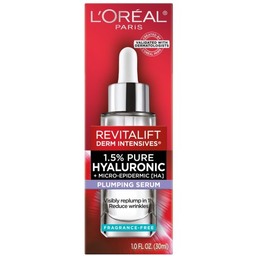 L'Oreal Paris Revitalift Derm Intensives Hyaluronic Acid Face Serum, Anti-Aging, 1.0 fl oz