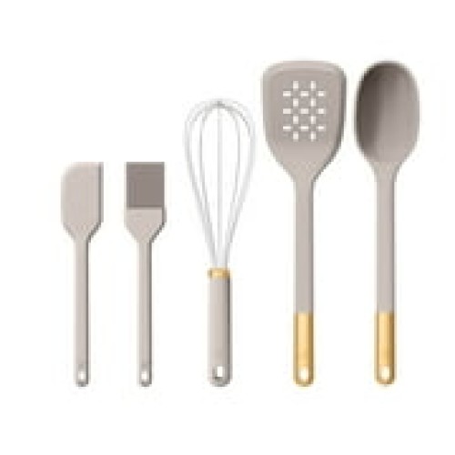 Beautiful 5-Piece Kitchen Tool Set, Porcini Taupe by Drew Barrymore
