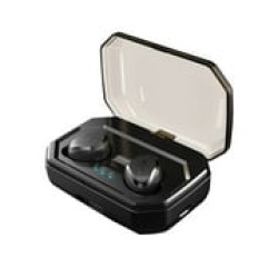 Electronics Under $20 Floweek Bluetooth 5.0 Headphones With Charging Box Wireless Headphones Stereo Sports Waterproof Earbuds Headphones Black One Size