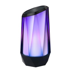 CLEVER BRIGHT 7-in Portable Wireless Bluetooth Speaker RGB LED Lights Loud Powerful Sound, CF012, Black