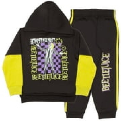 Warner Bros Beetlejuice Boys Matching Sets Pullover Hoodie and Pants Fleece Set for Boys 2 Piece Bundle with Graphic Print (Size 4-12)