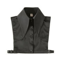 Lisingtool Detachable Collar Women Solid Shirt Detachable Blouse with False Collar Half Elastic Waist Shirt Collar Black Promotion Sale