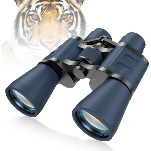 Juyafio 12x50 Binoculars for Adults,HD Binoculars with Low Light Night Vision, Clear FMC BAK4 Prism Lens, Binoculars for Hunting Birds Watching Traveling Stargazing Outdoor Sport, Blue