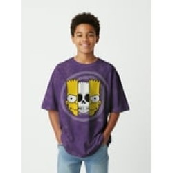 Simpsons Boys Serious Bart Mineral Wash Graphic T-Shirt, Sizes XS-XXL