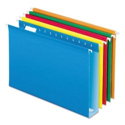 TOPS Products Extra Capacity Hanging File Folders with Box Bottom, Assorted Colors, Count25