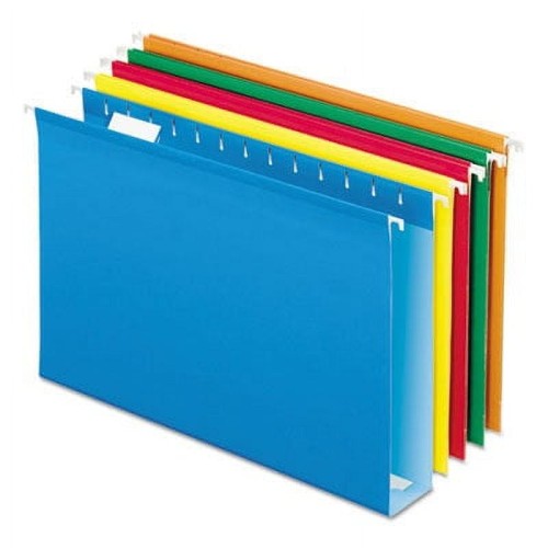 TOPS Products Extra Capacity Hanging File Folders with Box Bottom, Assorted Colors, Count25