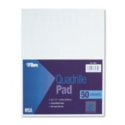 TOPS Products Quadrille Pads 8 sq/in 8.5 x 11, Graph Paper 50 Sheets