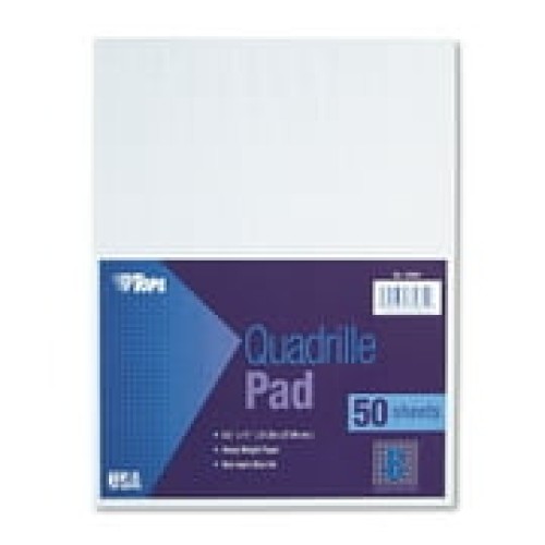 TOPS Products Quadrille Pads 8 sq/in 8.5 x 11, Graph Paper 50 Sheets