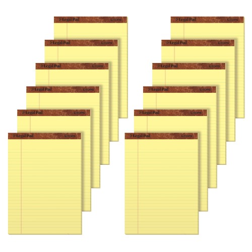 TOPS The Legal Pads, 12 Pack, Legal Rule, Perforated, 50 Sheets, 8-1/2