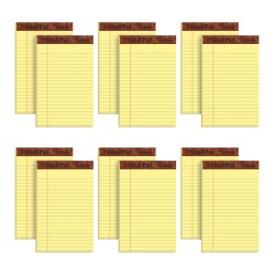 TOPS The Legal Pad Writing Pads, Jr. Legal Rule, 5 x 8, 50 Sheets, Canary, 12 Pack