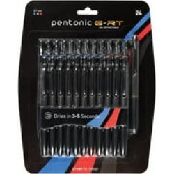 TOPS Products 1002360 Pentonic GR-T Retractable Gel Pen Blister Pack, Assorted Color - 24 Count